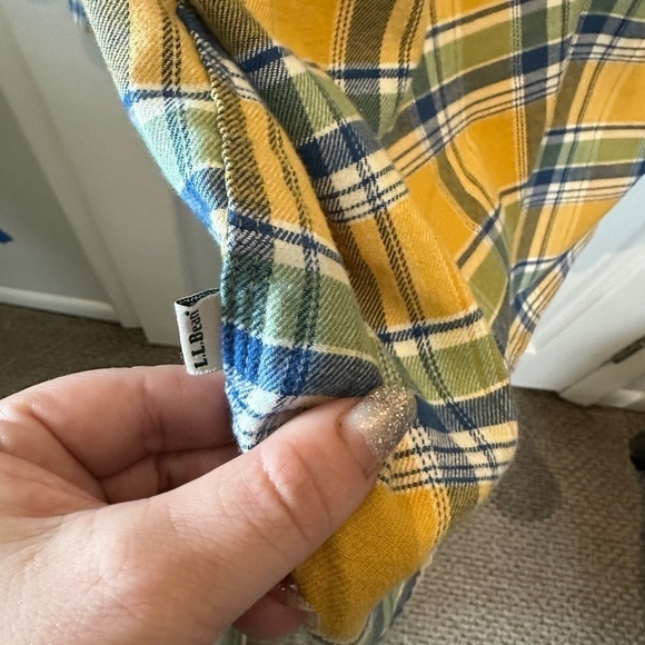 LL Bean Plaid Flannel Shirt Mens Size Large Regular Traditional Fit Button-Up - Picture 6 of 8